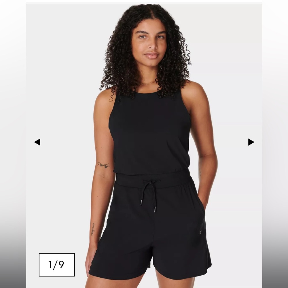 Sweaty Betty Explore Romper, Black Size L NEW WITH TAGS
